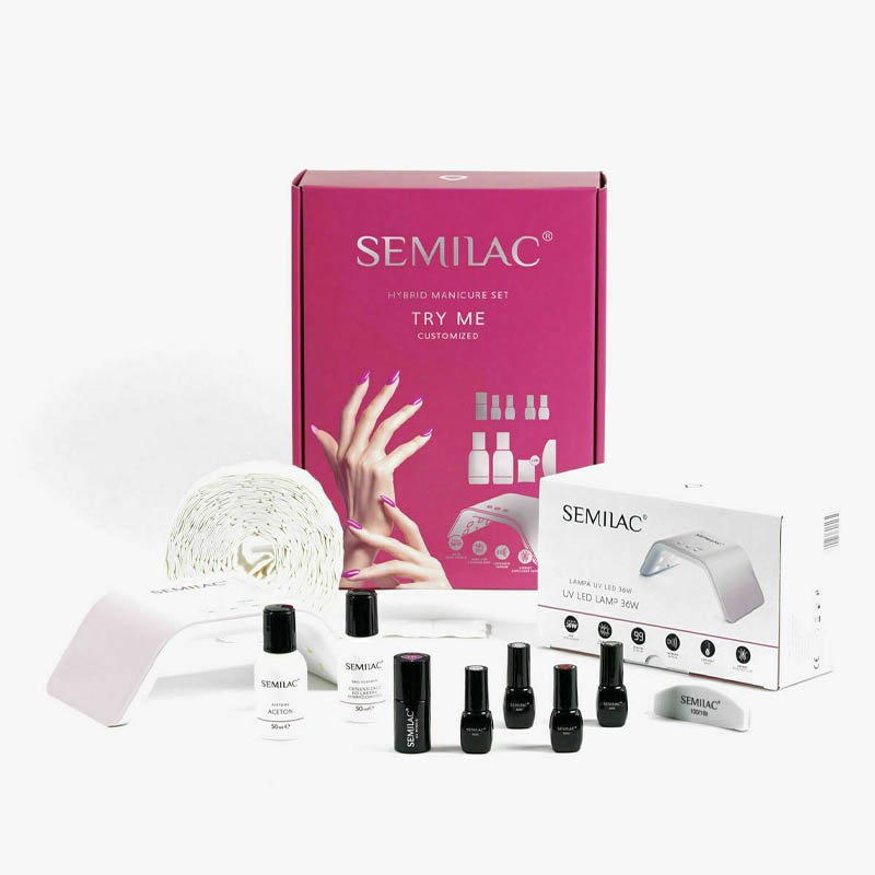 Individuelles Hybrid-Maniküre-Set LED-Lampe 36 W Probieren Sie mich aus - Semilac - 1