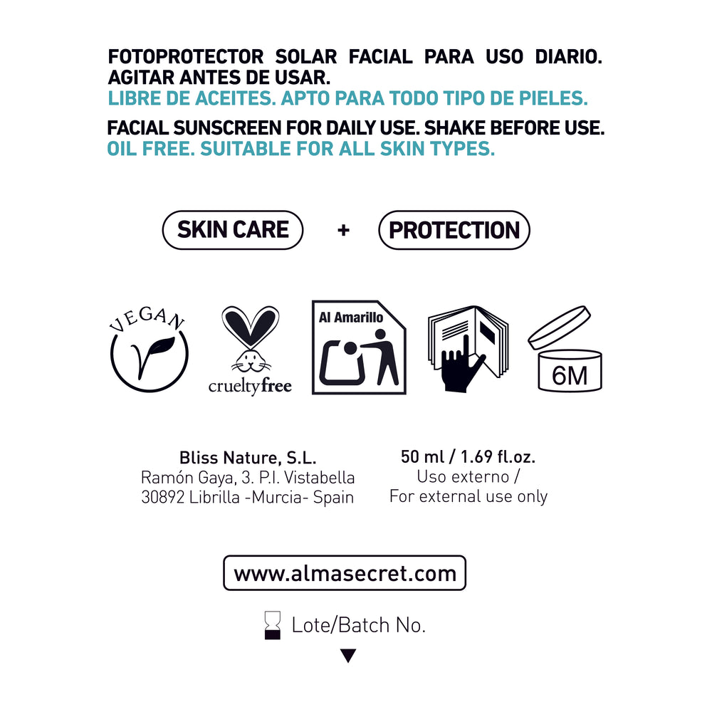 Crema Solar-Gesichtsbehandlung LSF50+ - 50 ml - Alma Secret - 1