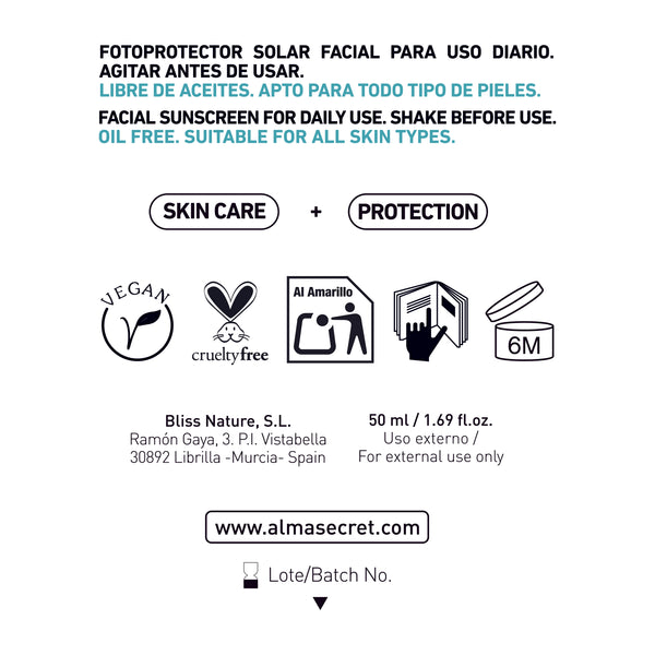Crema Solar-Gesichtsbehandlung LSF50+ - 50 ml - Alma Secret - 2