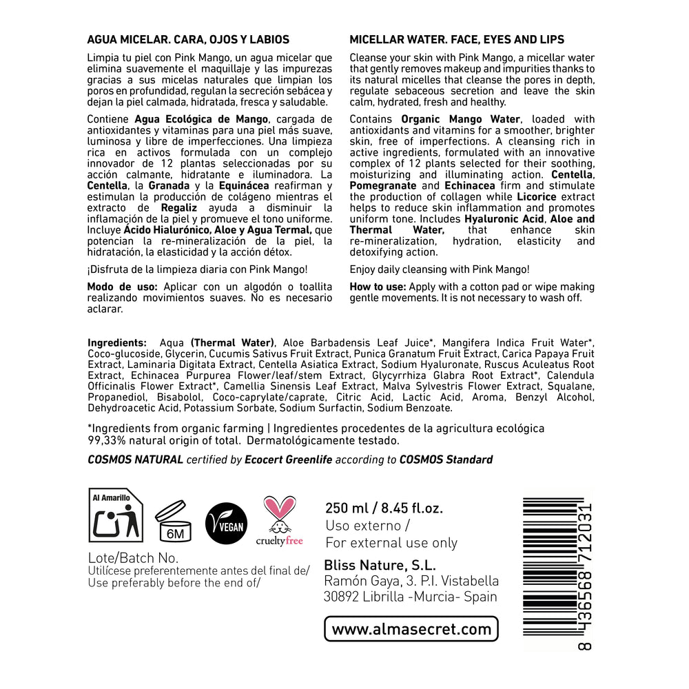 Pinkes Mango-Mizellenwasser - Alma Secret - 1