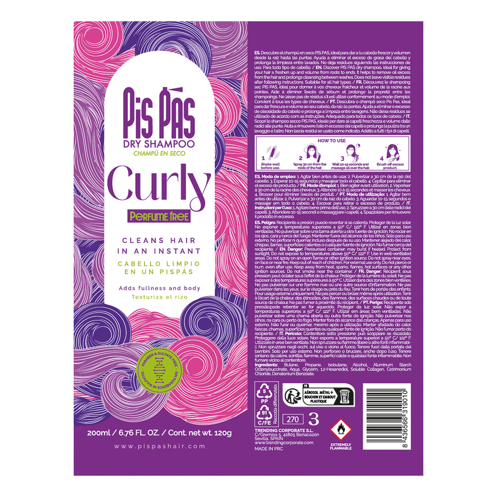 Trockenshampoo Curly 200ml - Pis Pas - 1