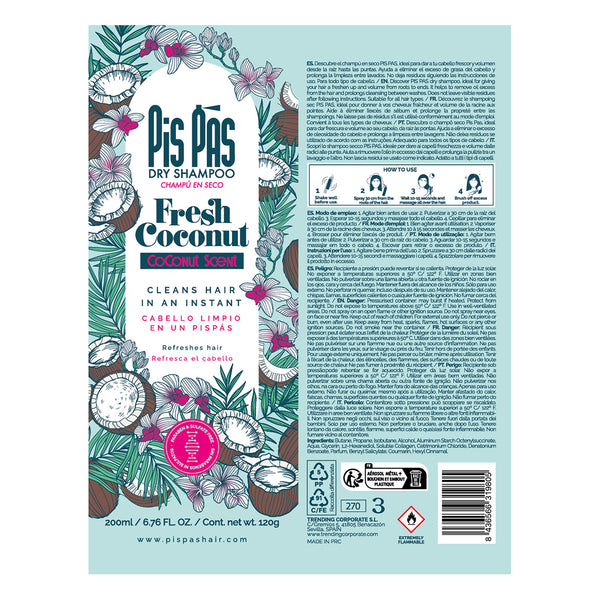 Trockenshampoo Fresh Coconut 200ml - Pis Pas - 2