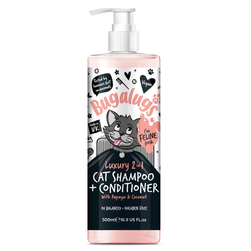 2-in-1 Shampoo und Conditioner für Katzen - Papaya und Kokosnuss - Bugalugs : 500ml - 1