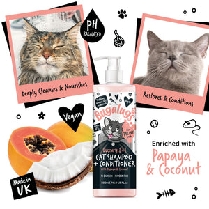 2-in-1 Shampoo und Conditioner für Katzen - Papaya und Kokosnuss - Bugalugs - 3