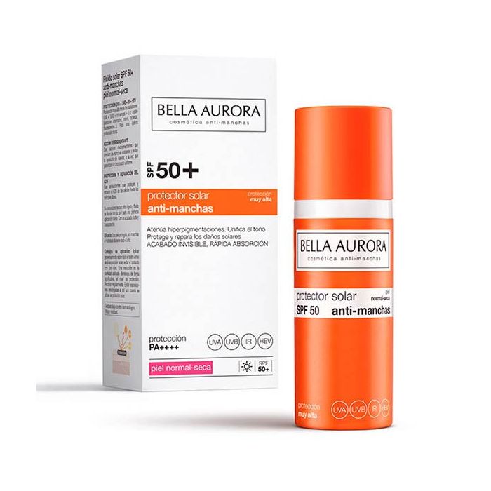 Solar Fluid Spf50+ Anti-Flecken Normale trockene Haut 50 ml - Bella Aurora - 1