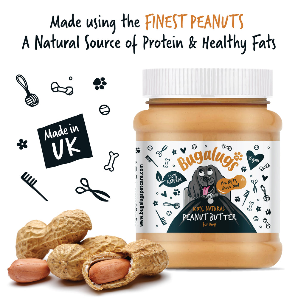 100% natürliche Erdnussbutter für Hunde 340g - Bugalugs - 1