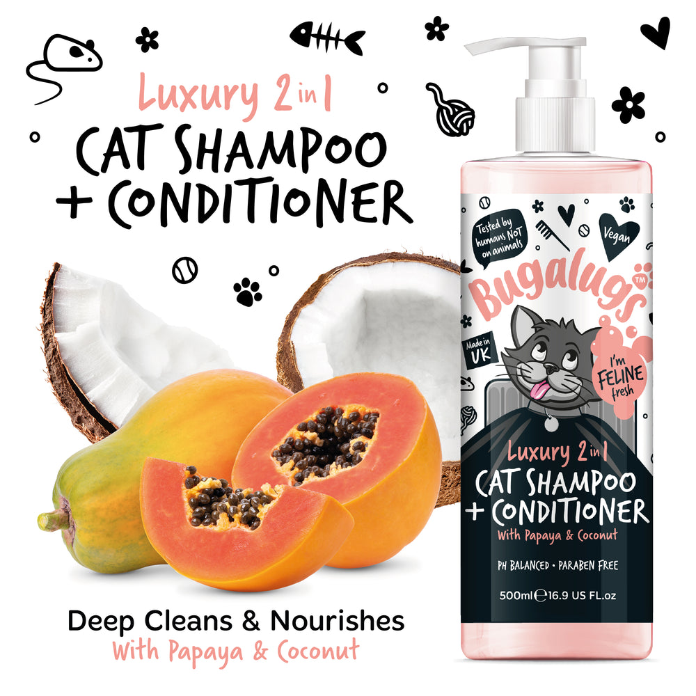 2-in-1 Shampoo und Conditioner für Katzen - Papaya und Kokosnuss - Bugalugs - 1