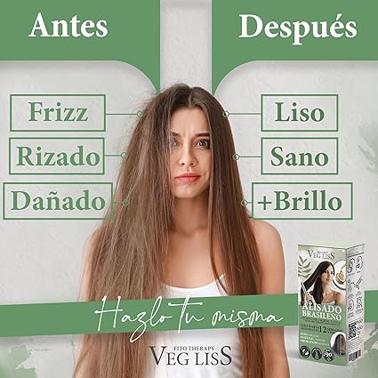 🌿💆‍♀️ Brasilianisches Glätten mit pflanzlicher Keratin und Kokos - VegLiss | Perfekte, natürliche und schadenfreie Glättung - Vegliss - 4