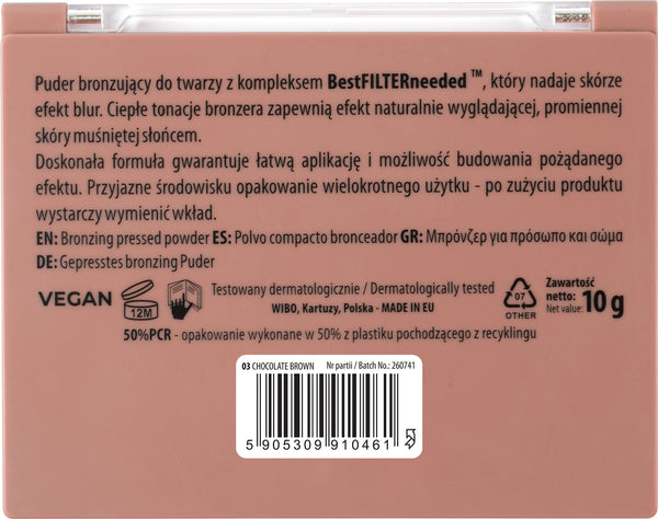 Bronzing pressed powder - 10 g - Nam : 03 Chocolate Brown - 2