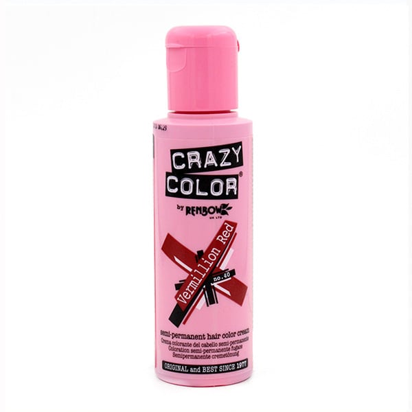 Semi-permanenter Farbstoff ohne Ammoniak 100ml - Crazy Color : 40 - Vermillion Red - 1