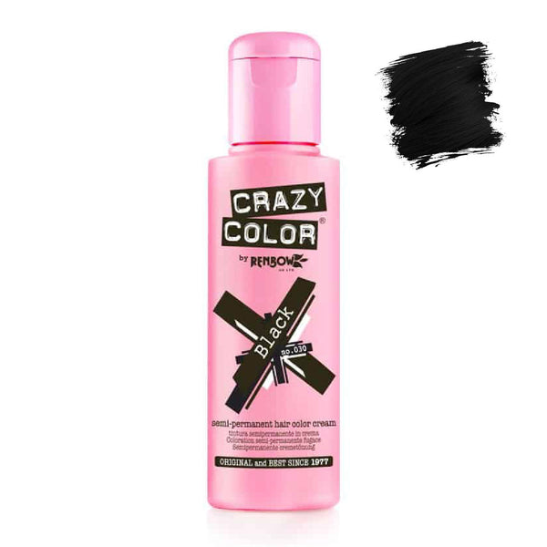 Semi-permanenter Farbstoff ohne Ammoniak 100ml - Crazy Color : 30 -  Black - 1