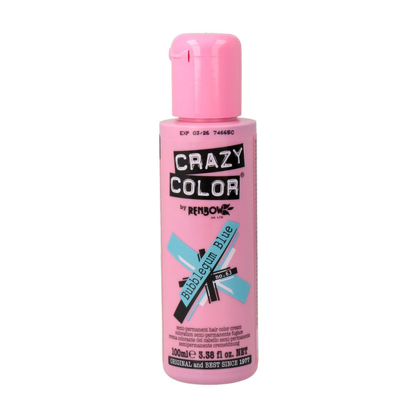 Semi-permanenter Farbstoff ohne Ammoniak 100ml - Crazy Color : 63 -  Bubblegum Blue - 1