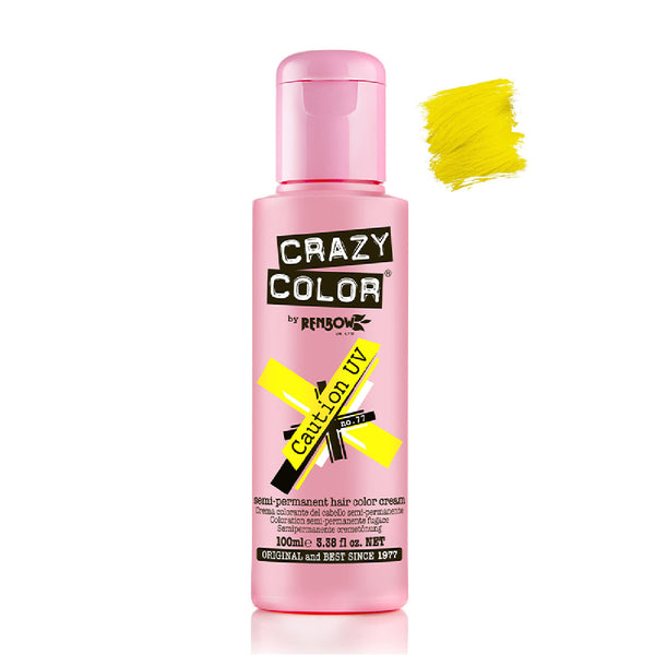 Semi-permanenter Farbstoff ohne Ammoniak 100ml - Crazy Color : 77 -  Caution UV - 1