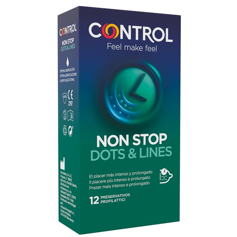 Nonstop Kondome Punkte und Rillen - 12 Einheiten - Control - 1