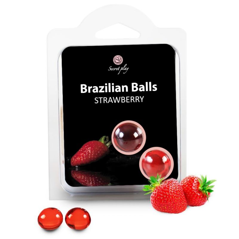 Set 2 Gleitkugeln Brasilianische Kugeln Erdbeeren - Secretplay Cosmetic - Secret Play - 1
