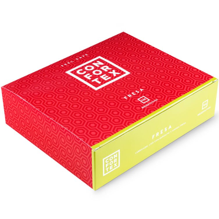 Erdbeer-Kondome Box 144 Einheiten - Confortex - 1