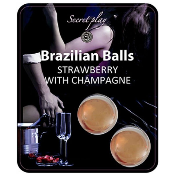 Set 2 Gleitkugeln Brasilianische Kugeln Erdbeeren &amp; Cava - Secretplay Cosmetic - Secret Play - 1