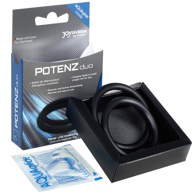 Duo Erection Enhancer Ringe Größe M Schwarz - Potenzduo - 1