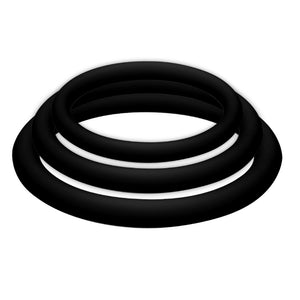 Kit 3 Duo Erection Enhancer Ringe Größe S, M, L Schwarz - Potenzduo - 3