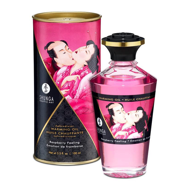 Massageöl mit Wärmeeffekt Intensiver Himbeergeschmack 100 ml - Öle - Shunga - 1