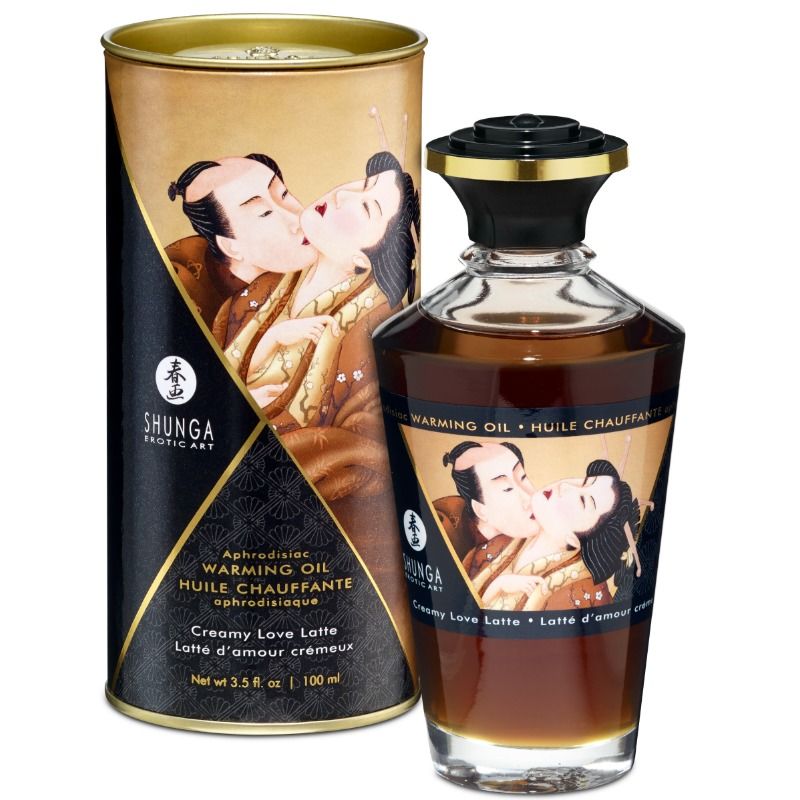 Erotic Massage Oil Heat Effect Creamy Love Latte - Öle - Shunga - 1