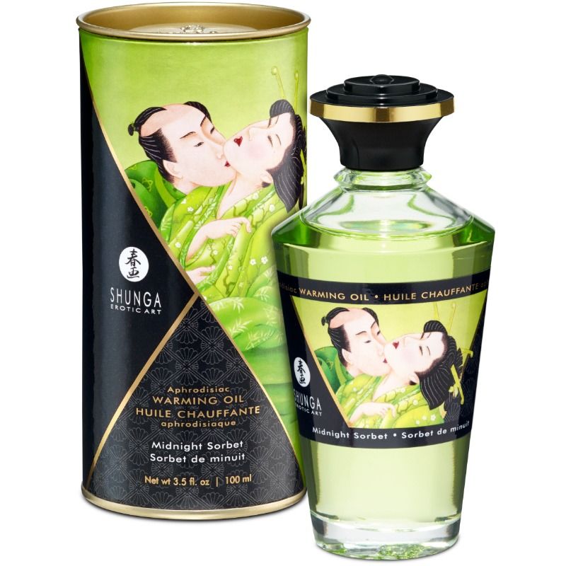 Erotic Massage Oil Heat Effect Midnight Sorbet - Öle - Shunga - 1