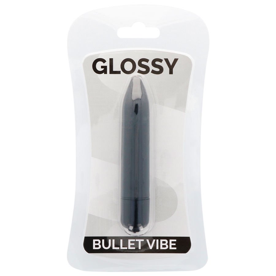 Dünner schwarzer Vibrator - Glossy - 1