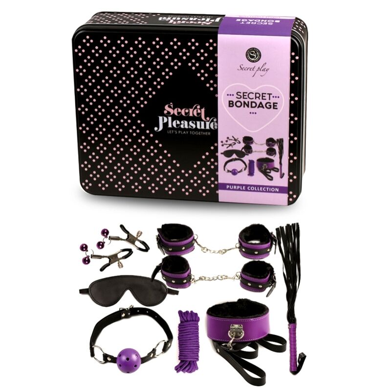 Secretplay Bdsm Set 8pcs Lila / Schwarz - Secretplay 100% Fetisch - Secret Play - 1