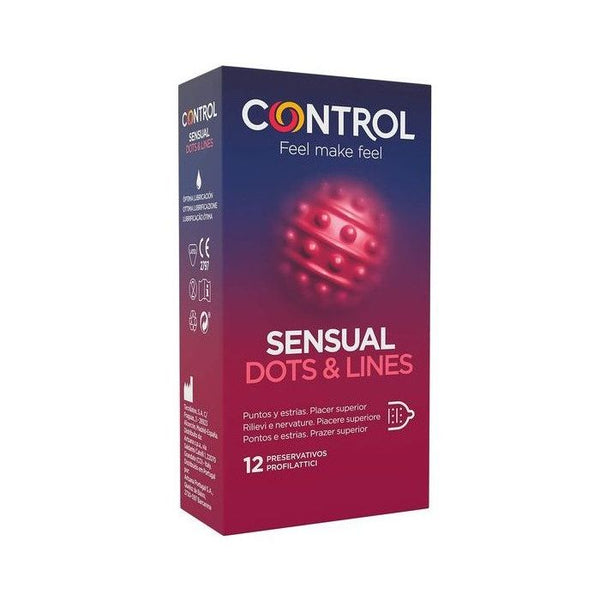Kondome Sinnliche Punkte und Dehnungsstreifen - 12 Einheiten - Control - 1