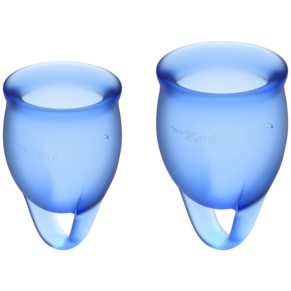 Feel Confident Menstruationstassenset Intense Blue 15+20ml - Satisfyer - 1