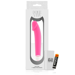 Realistischer rosafarbener Silikon-Vibrator - Dolce Vita - 1