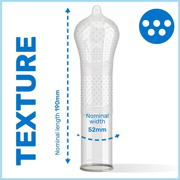 Kondome Intensitätspunkte und Dehnungsstreifen 144 Einheiten - Pasante - 2
