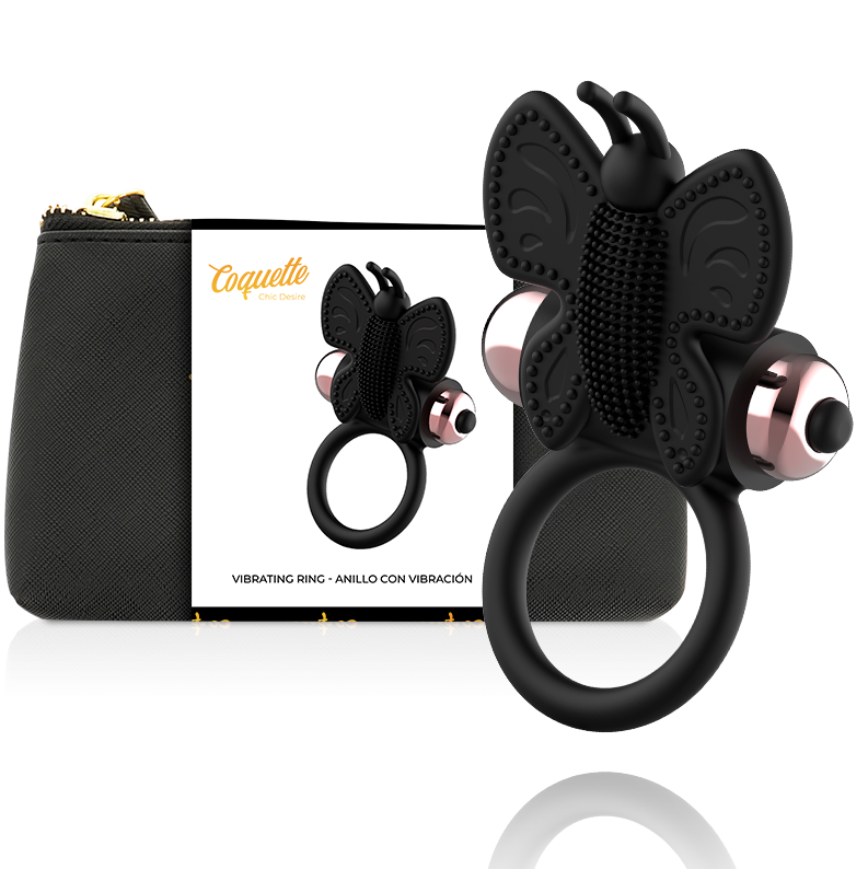 Penisring Butterfly Anillo Vibrador Negro / Gold - Coquette - 1