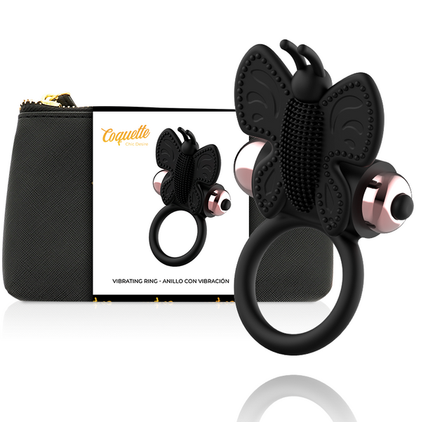 Penisring Butterfly Anillo Vibrador Negro / Gold - Coquette - 1