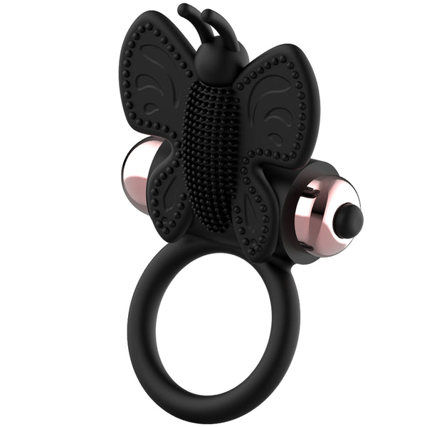 Penisring Butterfly Anillo Vibrador Negro / Gold - Coquette - 6