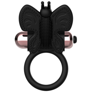 Penisring Butterfly Anillo Vibrador Negro / Gold - Coquette - 7