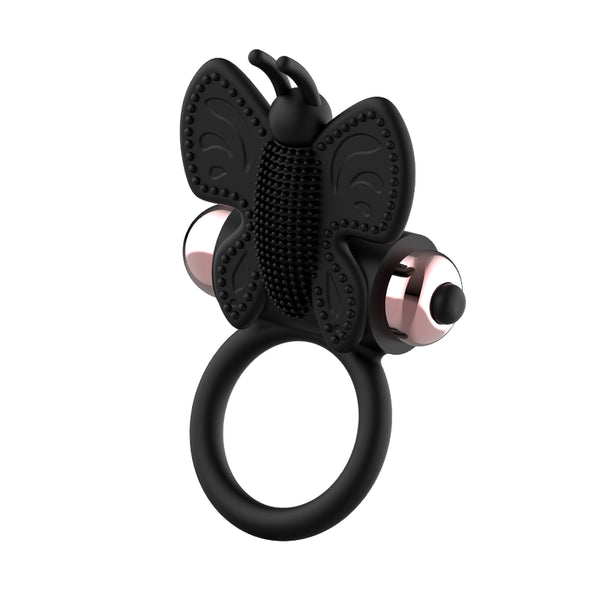 Penisring Butterfly Anillo Vibrador Negro / Gold - Coquette - 8