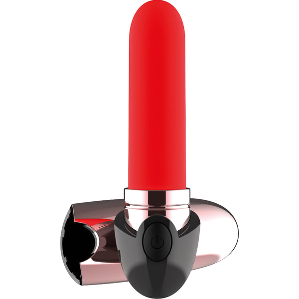 Luxe wiederaufladbarer vibrierender Lippenstift Schwarz / Gold - Coquette - 5