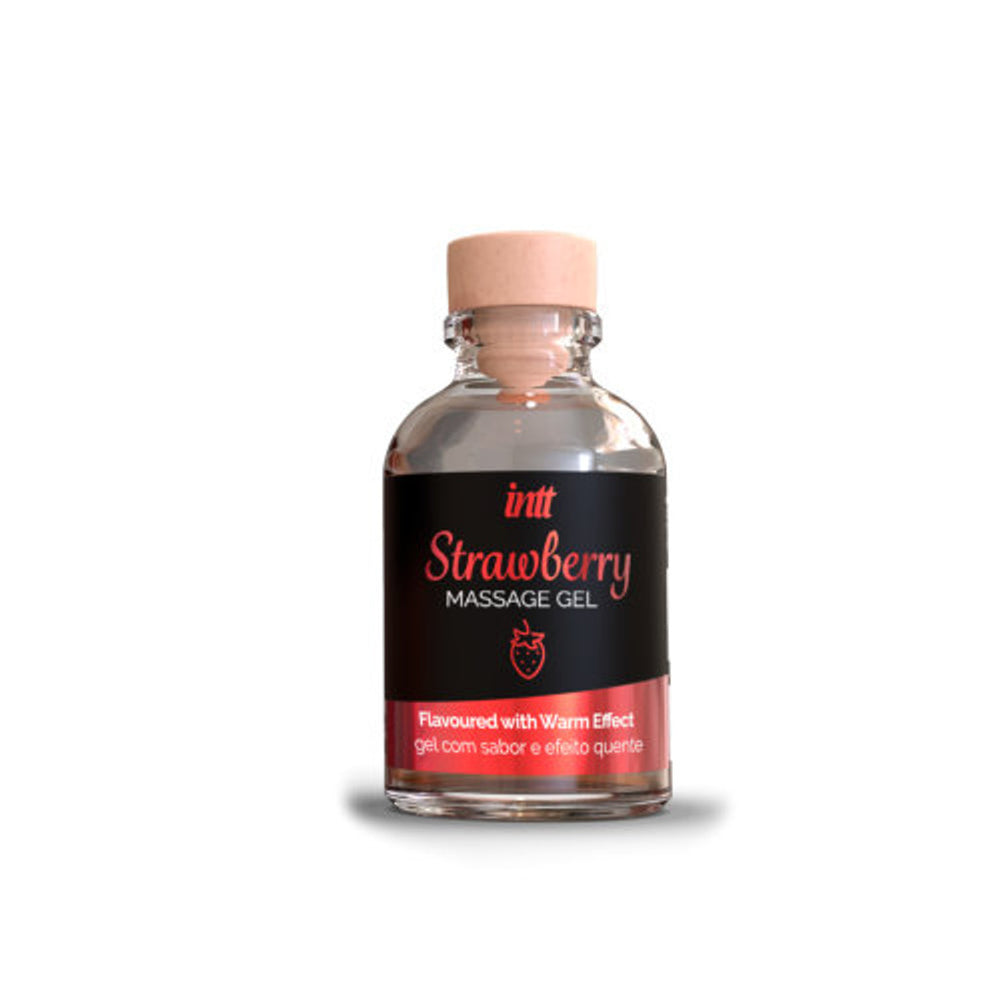 Massagegel mit Erdbeergeschmack und Wärmeeffekt - Intt - 1