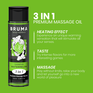 Massageöl mit Wärmeeffekt - Wassermelone Geschmack - Bruma - 4