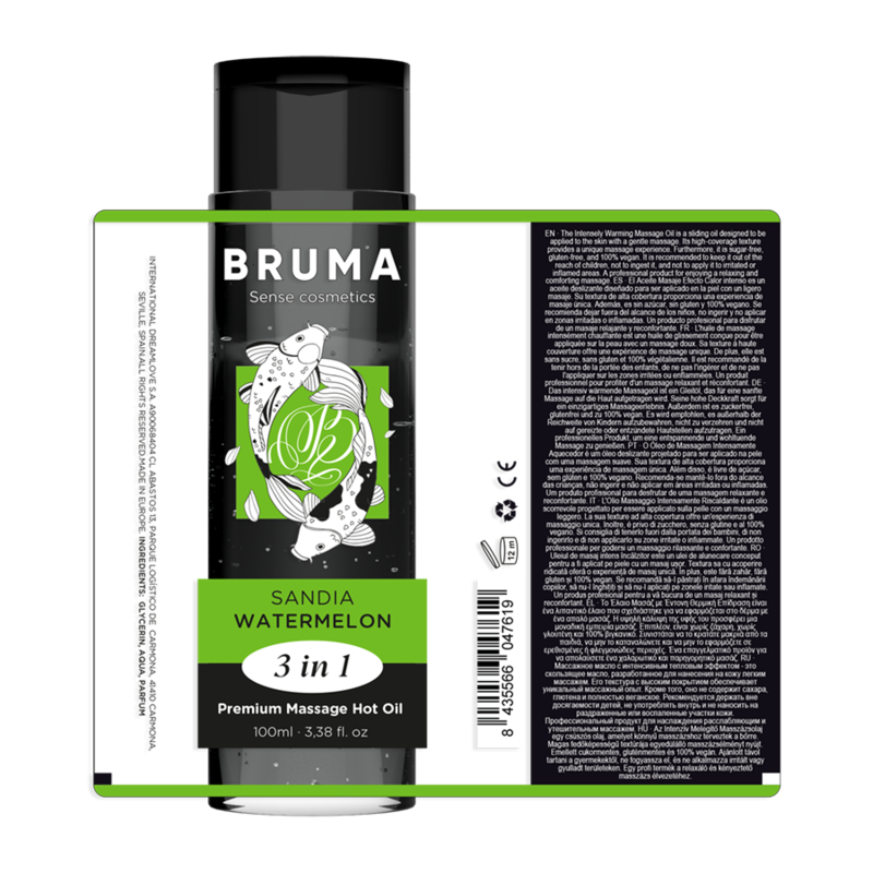 Massageöl mit Wärmeeffekt - Wassermelone Geschmack - Bruma - 1