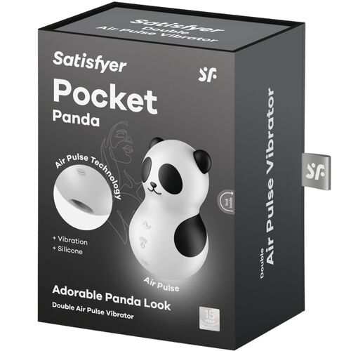 Taschenpanda Stimulator und Vibrator - Schwarz und Weiß - Satisfyer - 1