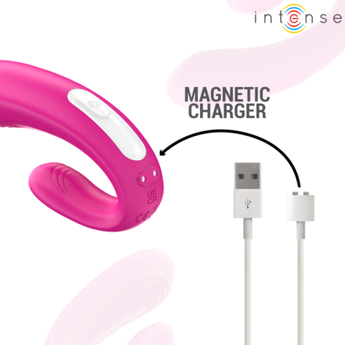 Janet Dualer Stimulator & Vibrator in U-Form mit Fernbedienung - Rosa - Intense - 2