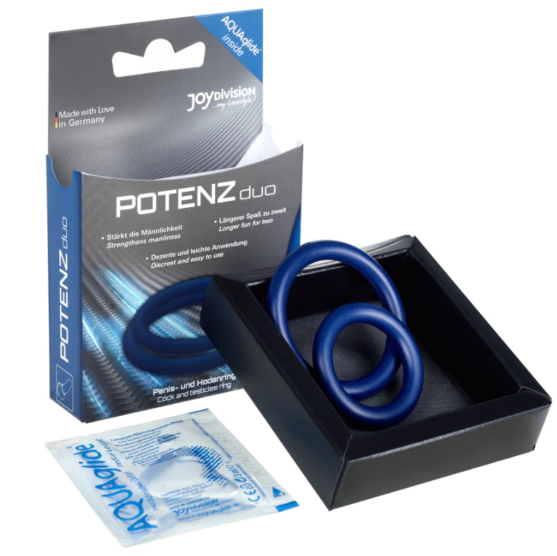 Duo Erection Enhancer Ringe Größe M Blau - Potenzduo - 1