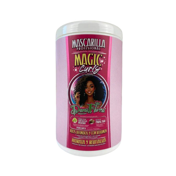Feuchtigkeitsspendende revitalisierende Maske Magic Curls - Definierte Locken mit Volumen 1000ml - Dona Flora - 1