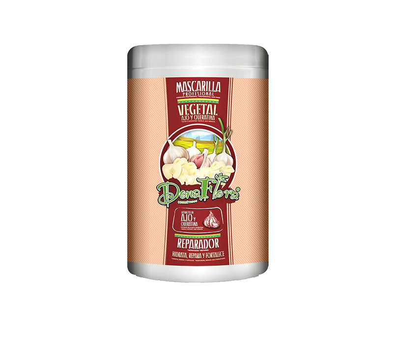 Pflanzliche reparierende Maske aus Knoblauch und Keratin 1000ml - Dona Flora - 1