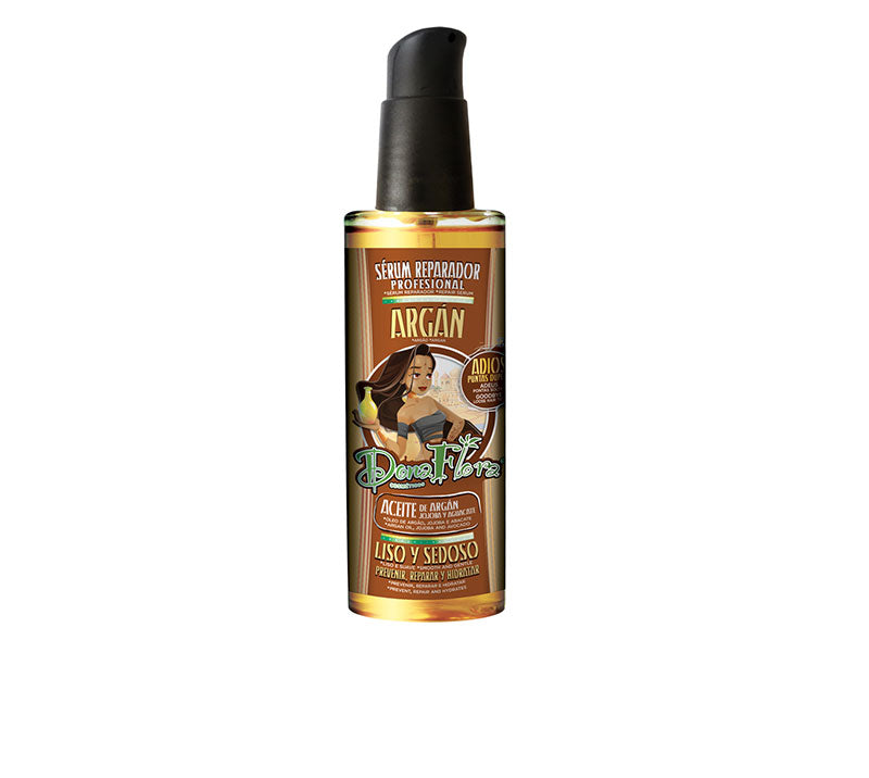 Glättendes und seidiges reparierendes Serum aus Argan- und Macadamianüssen 100ml - Dona Flora - 1