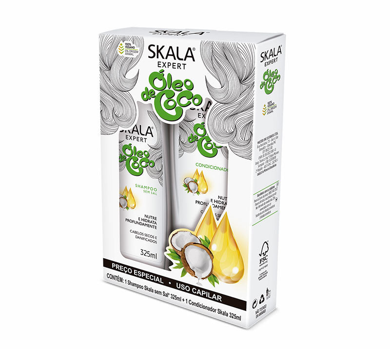 Paket Shampoo + Conditioner mit Kokosnussöl - Skala - 1