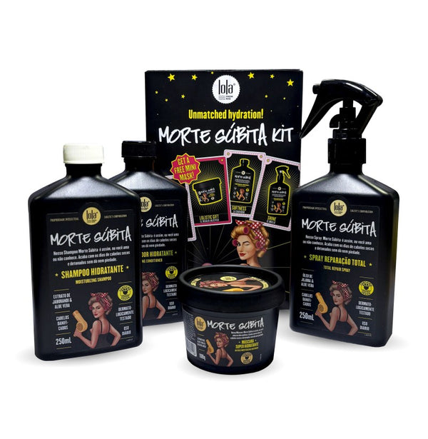 Morte Súbita - Kit Shampoo 250ml + Conditioner 250ml + Spray 250ml + Maske 100g - Lola Cosmetics - 1
