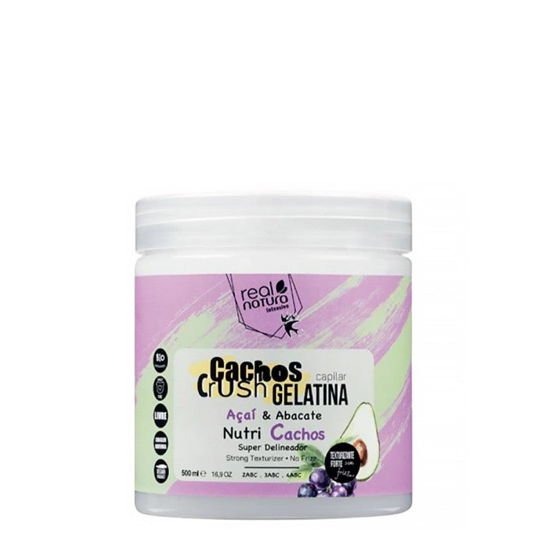 Gelatina Capilar Cachos Crush Açaí & Abacate - 500 ml - Real Natura - 1